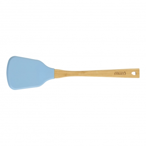Силиконовая голубая лопатка с бамбуковой ручкой - 1