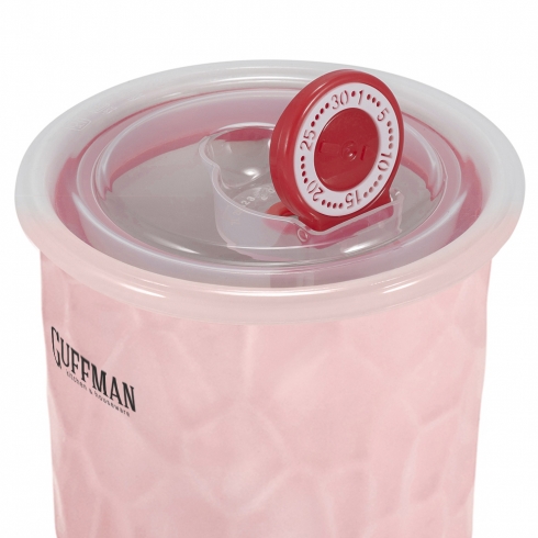 Керамический контейнер 0,6 л с вакуумной крышкой, розового цвета - 3