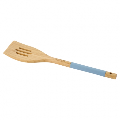 Лопатка с прорезями из бамбука, голубого цвета - 0