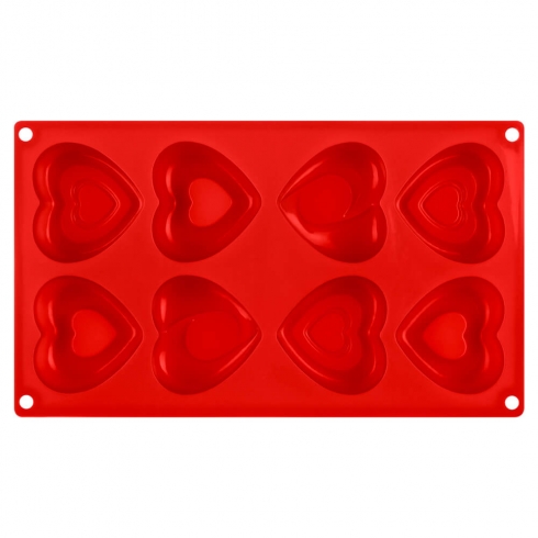 Форма для выпечки кексов Amore силиконовая, красного цвета - 1