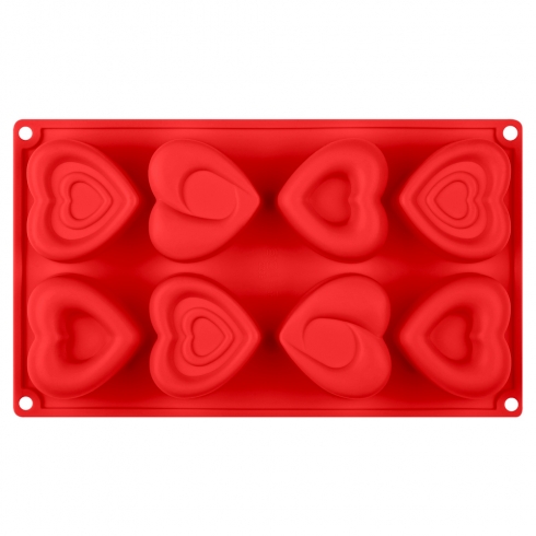 Форма для выпечки кексов Amore силиконовая, красного цвета - 0