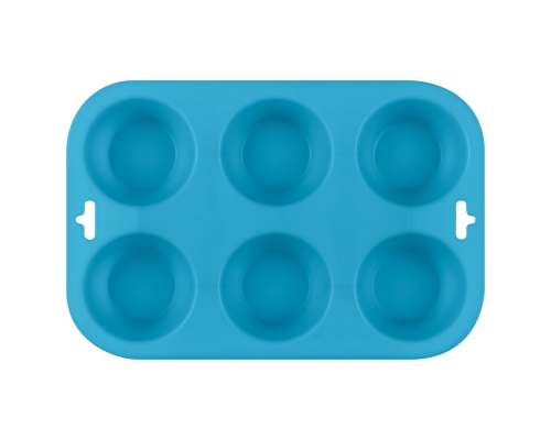 Форма для выпечки кексов силиконовая, голубого цвета
