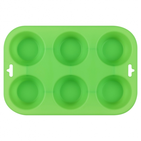 Форма для выпечки кексов силиконовая, зеленого цвета - 0