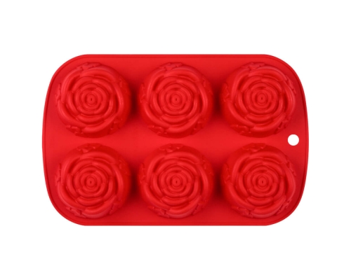Форма для выпечки Rose силиконовая, красного цвета