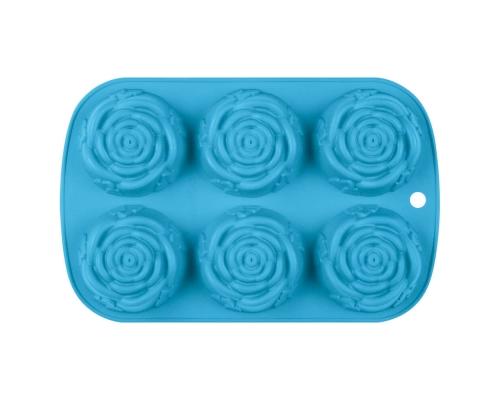 Форма для выпечки Rose силиконовая, голубого цвета