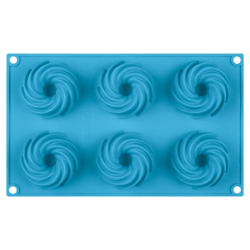 Форма для кексов силиконовая, голубого цвета - 0