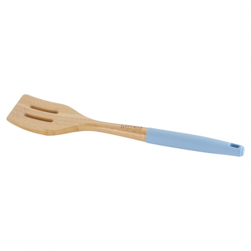 Лопатка с прорезями из бамбука, голубого цвета - 1