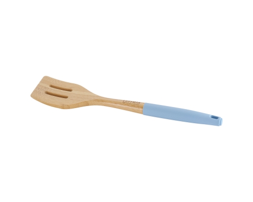 Лопатка с прорезями из бамбука, голубого цвета